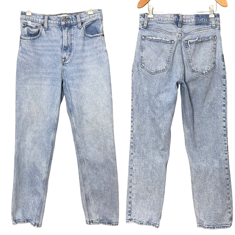 Abercrombie & Fitch Jeans The 90s Straight Ultra High Rise 28 6 Short Distressed